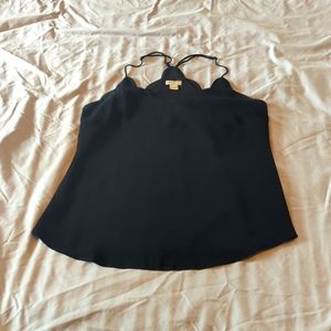 J.Crew Black Scalloped Camisole